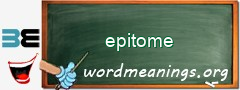 WordMeaning blackboard for epitome